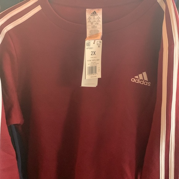 New ADIDAS Plus Size Essentials 3-Stripes Fleece Sweatshirt - Picture 8 of 9
